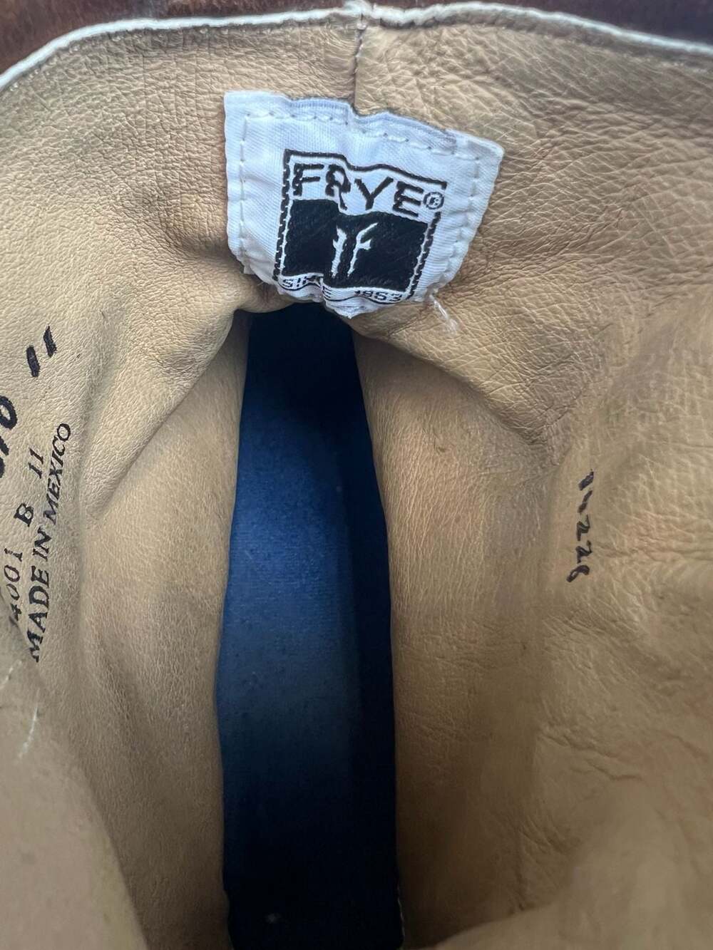 Frye Phillip Harness Leather Ankle Boots Size 10.5 D Brown (Bottom need Repair) - Picture 5 of 8